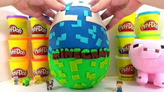 MINECRAFT GIANT PLAY DOH SURPRISE EGG FILLED WITH MINECRAFT TOYS