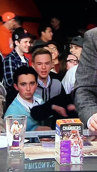 Kid makes dabbing Dance Moves during Live Interview on TV behind Anchors