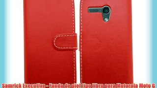 Samrick Executive - Funda de piel tipo libro para Motorola Moto G (con tarjetero protector