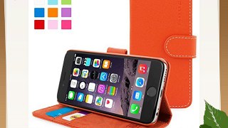 Snugg 8482 - Carcasa de cuero (PU) con tapa para iphone 6 color naranja