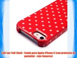 Tuff-Luv Tuff-Shell - Funda para Apple iPhone 5 (con protector de pantalla) - rojo (lunares)