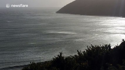 Storm Imogen wind causes beautiful shimmering sea