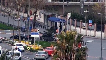 Emniyet önündeki şüpheli paketin patlama anı