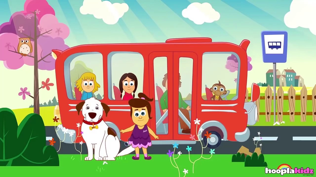 Wheels On The Bus Go Round And Round | Popular Nursery Rhymes by Hooplakidz