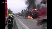 30 tonnes of pears 'cooked' in lorry fire