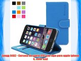 Snugg 8482 - Carcasa de cuero (PU) con tapa para apple iphone 6 color azul
