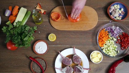 Телячья отбивная на кости с рататуем