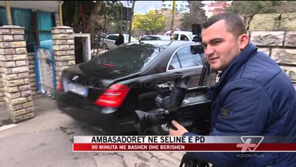 Ambasadorët Lu e Vlahutin në selinë e PD - News, Lajme - Vizion Plus