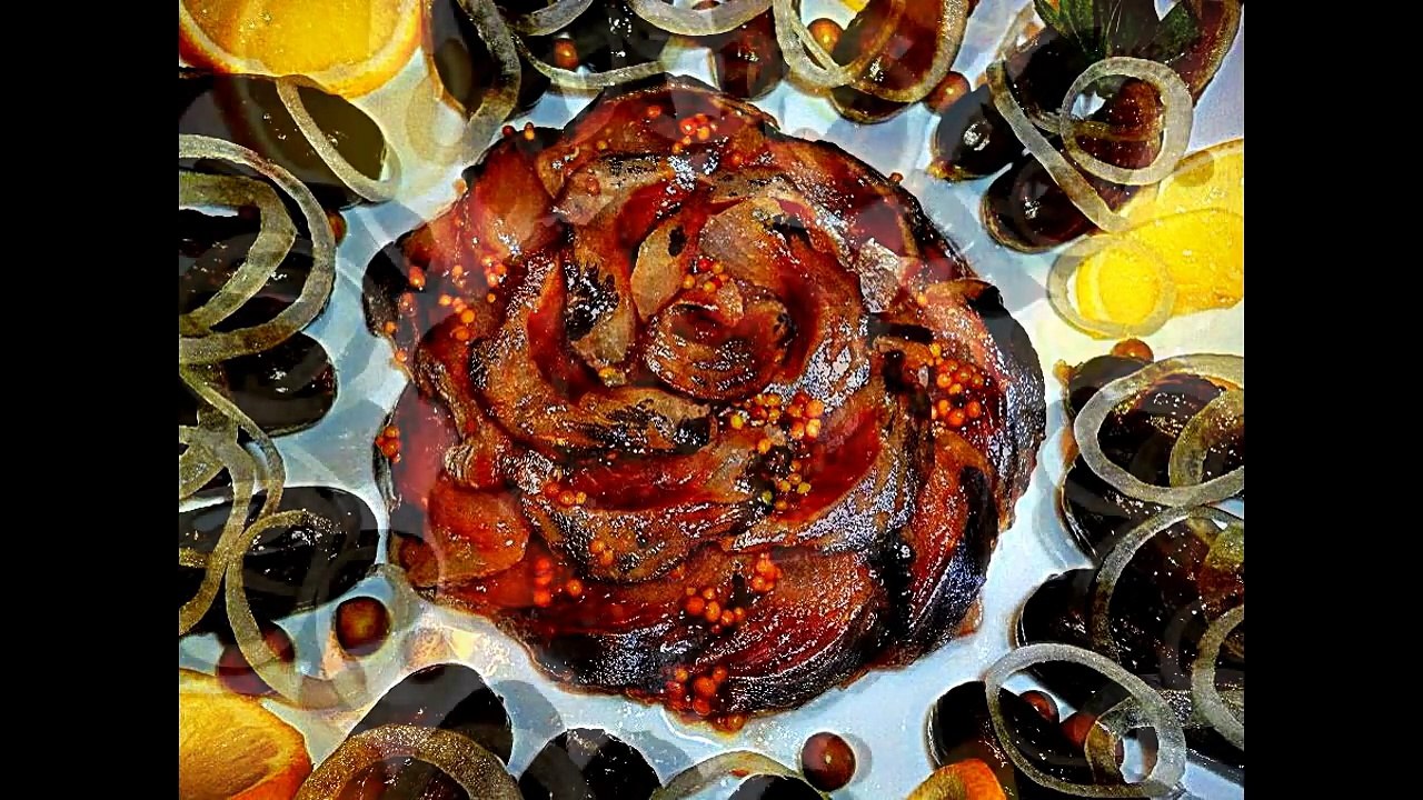 Украшения из сельди! Оформление тарелки! Flower of fish! Decoration of plates!