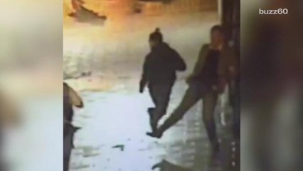 Man casually trips suspect on the run from police