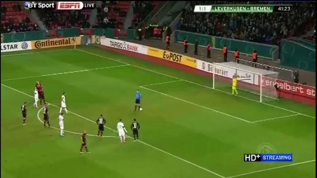 1-2 Claudio Pizarro Penalty Goal - Bayer Leverkusen vs Werder Bremen 09.02.2016 HD