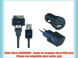 Color Block CBNRJUNIV - Juego de cargador micro USB para iPhone con adaptador para coche azul