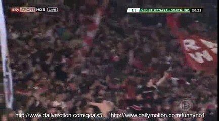 Lukas Rupp Goal Stuttgart 1 - 1 Dortmund DFB Pokal 9-2-2016