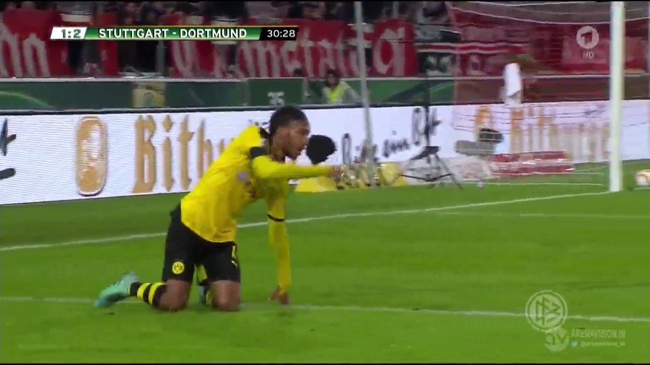 Pierre-Emerick Aubameyang Goal HD - VfB Stuttgart 1-2 Dortmund - 09-02-2016 DFB Pokal