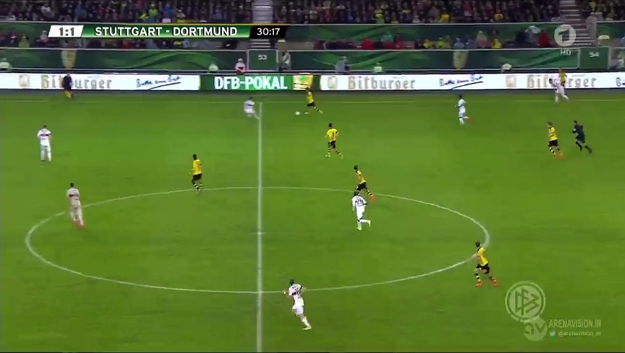 1-2 Aubameyang Goal HD - VfB Stuttgart 1-2 Dortmund - 09-02-2016