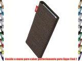 fitBAG Jive Marrón - Funda a medida Exterior de tela con forro interno de microfibra para Oppo