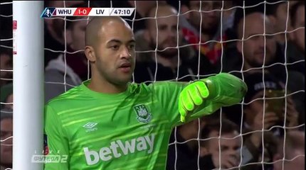 1-1 Philippe Coutinho Goal - West Ham United vs Liverpool 09.02.2016 HD