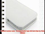 iPhone5 leather case - Vertical Pouch Type (NO Belt Clip) by PDair (White)