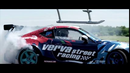 Brand New 2016 Aerobatic Helicopter Chases Drifting Race Car