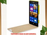 Stilgut UltraSlim - Funda exclusíva en piel auténtica para  Nokia Lumia 625 - Color blanco