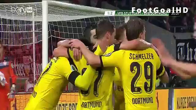 Pierre-Emerick Aubameyang Goal ~ Vfb Stuttgart vs Borussia Dortmund 1-2 ~ 09/2/2016 [DFB Pokal] -HD