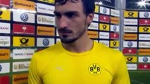Mats Hummels Interview after the match / nach dem Spiel / Stuttgart vs Borussia Dortmund 9-2-2016