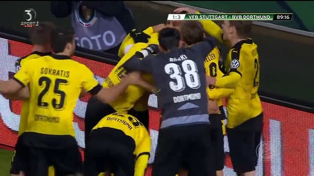1-3 Henrikh Mkhitaryan Goal Germany DFB Pokal Quarterfinal - 09.02.2016, VfB Stuttgart 1-3 Borussia Dortmund