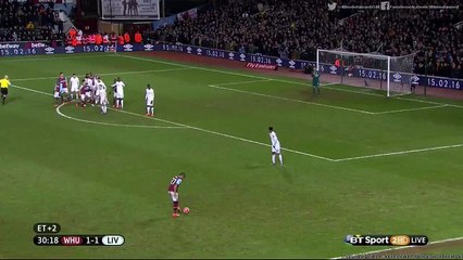 2-1 Angelo Ogbonna - West Ham v. Liverpool 09.02.2016 HD