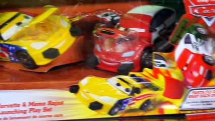 Cars 2 Launching Play Set Lightning McQueen Crashes On Impact Lewis Hamilton Memo Rojas