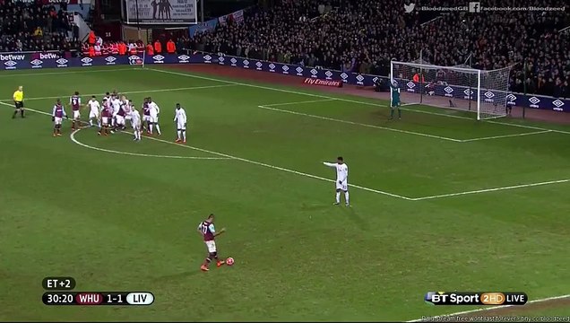 Angelo Ogbonna 2:1 Incredible Goal - West Ham 2-1 Liverpool 09.02.2016
