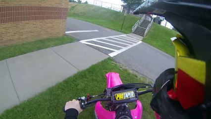 Dirt Bike ride through high school Senior Prank