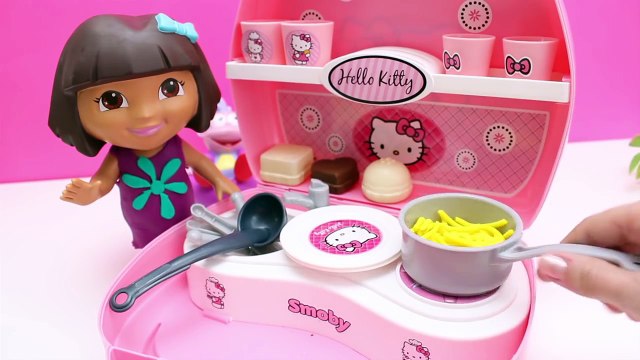 Dora The Explorer Chef Hello Kitty Mini Kitchen Play Doh Food Toy Food Dora La Exploradora Toys
