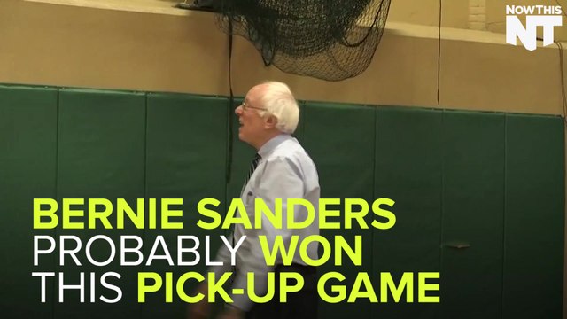 Bernie Sanders Shoots Some Hoops After Winning N.H. Primary