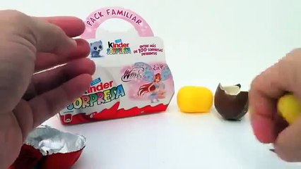 Kinder Surprise Eggs Unboxing Winx Club Familiar Pack