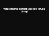 [PDF Download] VBA and Macros: Microsoft Excel 2010 (MrExcel Library) [Download] Online