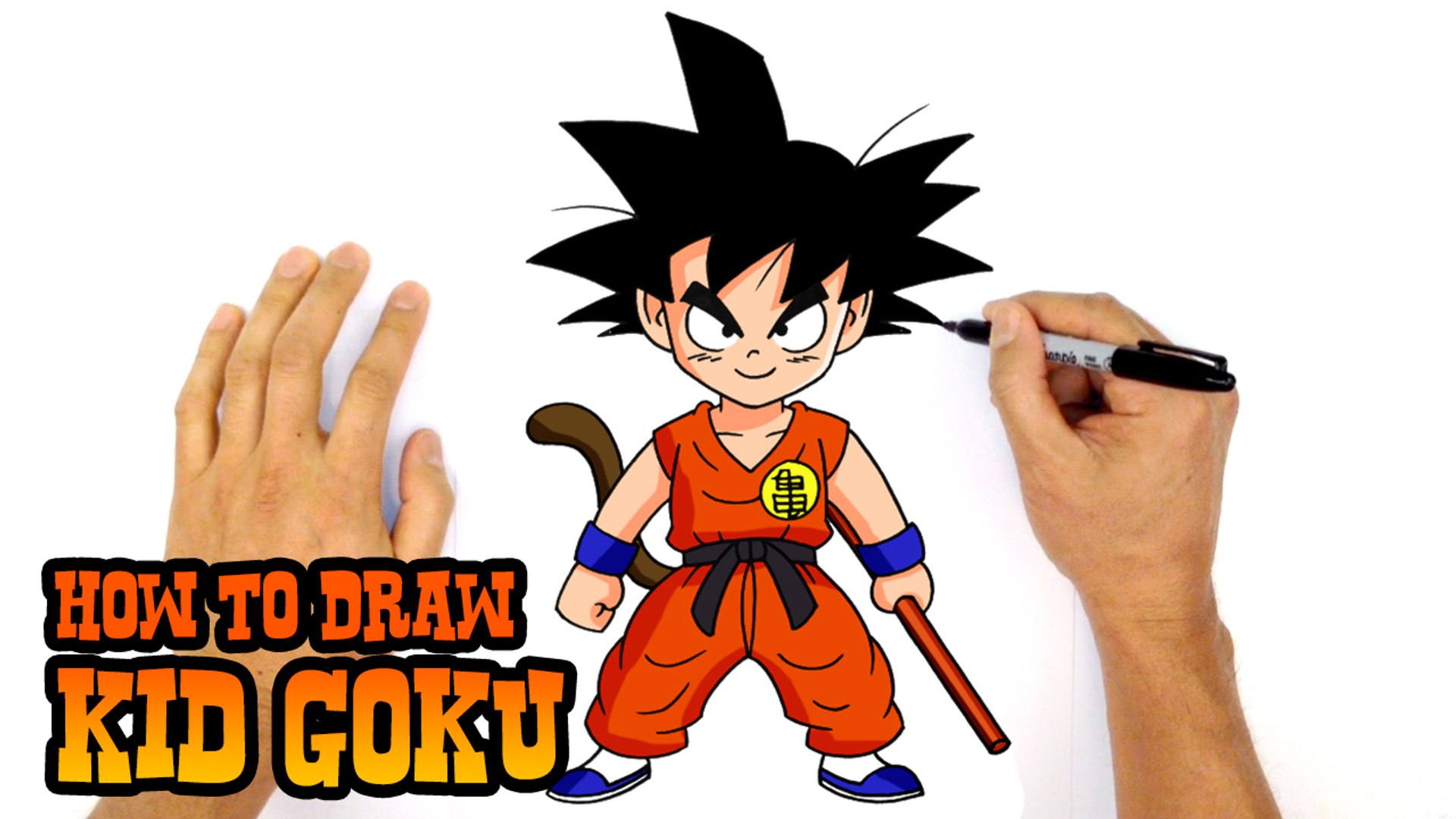 How to Draw Kid Goku (Dragon Ball)- Step by Step Lesson - video Dailymotion