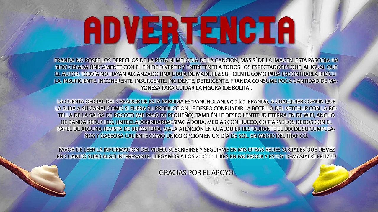 PARODIA DE PIERDO LA CABEZA - PIDO MAYONESA (FRANDA) - 2016 - HD