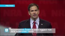Disappointed Rubio blames himself for New Hampshire finish