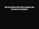 [PDF Download] Microsoft Office Excel 2007 Formulas and Functions For Dummies [Download] Full