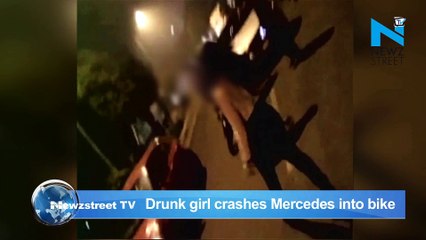 Drunk girl crashes Mercedes into bike in Delhi, creates ruckus
