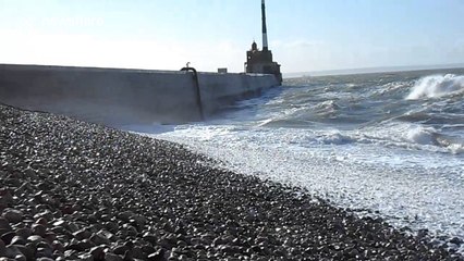 Storm Imogen hitting Normandy, France