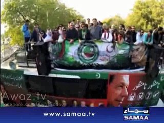 PTI uses Hi-Tech Bus for membership drive in Karachi