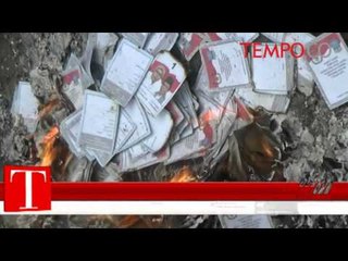 KPU Kab Serang  Musnahkan Ribuan Lembar Surat Suara Sisa