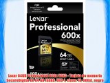 Lexar 64GB Professional 600x SDXC - Tarjeta de memoria SecureDigital de 64 GB (SDXC UHS-I clase: