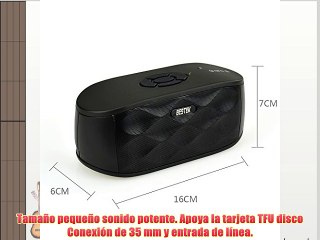 BESTEK Altavoz Bluetooth 3.0 portátil Impermeable con Micrófono y manos libres para teléfono