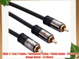 IBRA ® 75m Y Cable / Subwoofer Cable / Cable Audio - PISTOLA Rango Metal - 75 Metro
