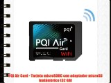 PQI Air Card - Tarjeta microSDHC con adaptador microSD inalámbrico (32 GB)