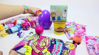 GIANT PEPPA PIG and GEORGE Play Doh SURPRISE Egg Meet Real Life PEPA INSIDE OUT Squishy POPs MLP