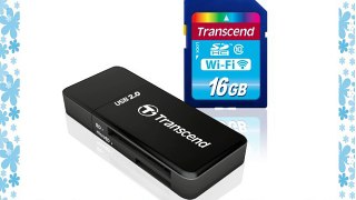 Tarjeta de memoria Flash Wi-Fi de 16 GB de Transcend (SDHC Clase 10   adaptador USB para tarjetas