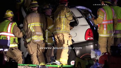 Double Fatal Car Crash / Downey RAW FOOTAGE